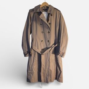 brooks brother vintage removable lining womens tan belted trench coat 14